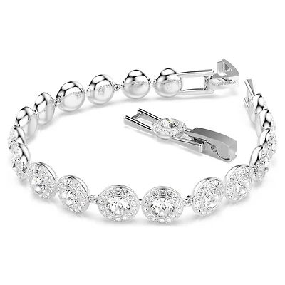 Bracelet Una Angelic en Métal Rhodié avec Crystaux Swarovski - 15.5 - 17.8 cm. Color: blanc | Doucet Latendresse