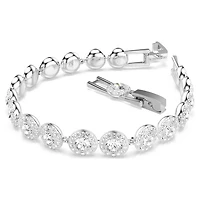 Bracelet Una Angelic en Métal Rhodié avec Crystaux Swarovski - 15.5 - 17.8 cm. Color: blanc | Doucet Latendresse
