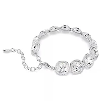 Bracelet Una Angelic en Métal Rhodié avec Cristaux Swarovski - 15.5 - 20 cm. Color: blanc | Doucet Latendresse