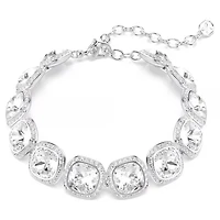 Bracelet Una Angelic en Métal Rhodié avec Cristaux Swarovski - 15.5 - 20 cm. Color: blanc | Doucet Latendresse
