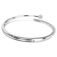 Bracelet-Jonc Matrix en Métal Rhodié avec Zircons Cubiques - 17.9 cm. Color: blanc | Doucet Latendresse