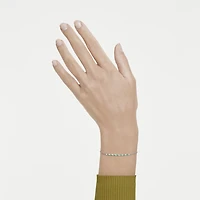 Bracelet Matrix en Métal Rhodié avec Cristaux Swarovski et Zircons Cubiques Verts - 24cm. Color: blanc | Doucet Latendresse