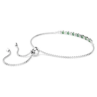Bracelet Matrix en Métal Rhodié avec Cristaux Swarovski et Zircons Cubiques Verts - 24cm. Color: blanc | Doucet Latendresse