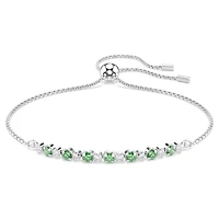 Bracelet Matrix en Métal Rhodié avec Cristaux Swarovski et Zircons Cubiques Verts - 24cm. Color: blanc | Doucet Latendresse