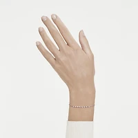 Bracelet Matrix en Métal Rhodié avec Cristaux Swarovski et Zircons Cubiques Roses - 24cm. Color: blanc | Doucet Latendresse