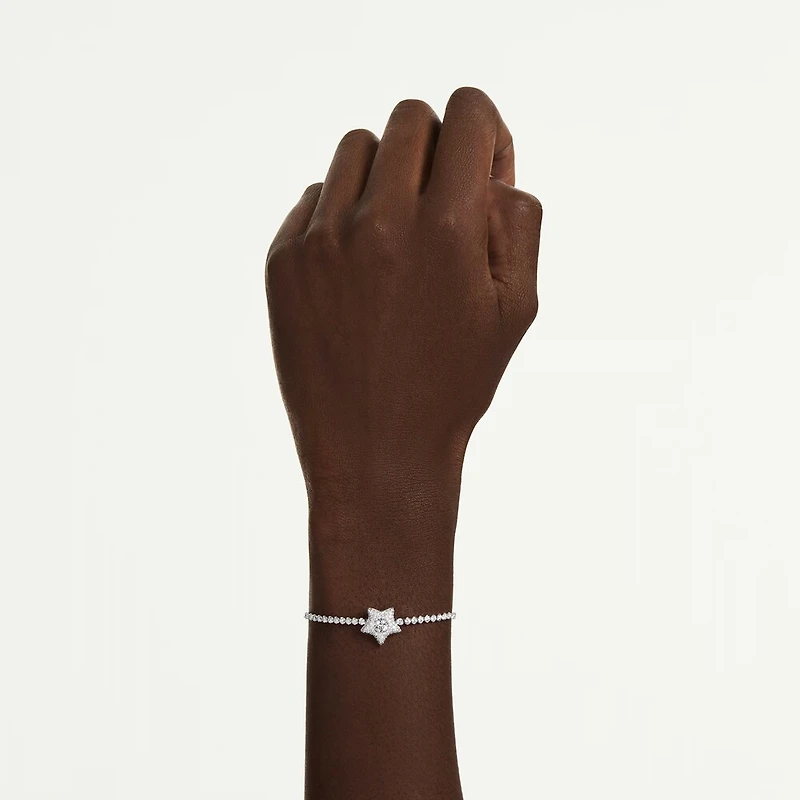 Bracelet Sublima Étoile Plaqué Rhodium avec Zircons Cubiques - 9.5