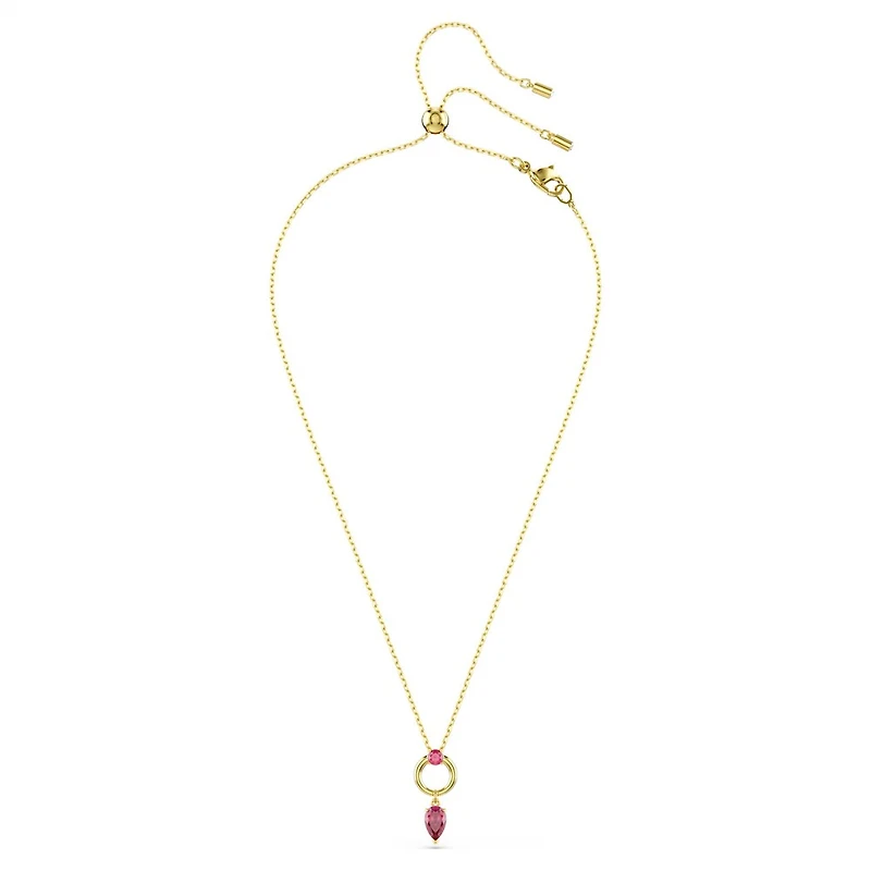 Pendentif Chroma en Métal Rhodié avec Zircon Cubique Rose - 38 à 45 cm. Color: blanc | Doucet Latendresse