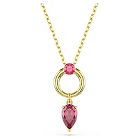 Pendentif Chroma en Métal Rhodié avec Zircon Cubique Rose - 38 à 45 cm. Color: blanc | Doucet Latendresse