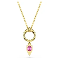 Pendentif Chroma en Métal Rhodié avec Zircon Cubique Rose - 38 à 45 cm. Color: blanc | Doucet Latendresse