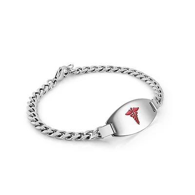 Bracelet Médical Gourmette de 4.6mm en Acier Ionique - 8