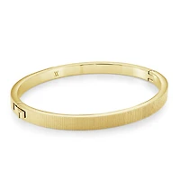 5mm Textured Gold-Plated Stainless Steel Bangle Bracelet - 6.5