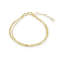 Gold-Plated Steel Double Ankle Bracelet - 10