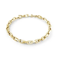 Bracelet à Maillons en Acier Inoxydable Brossé et Poli Plaqué Or - 8.5