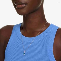 Collier Chroma en Métal Rhodié avec Pendentif Serti de Cristaux Swarovski - 38 - 45 cm. Color: blanc | Doucet Latendresse