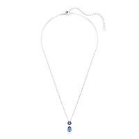 Collier Chroma en Métal Rhodié avec Pendentif Serti de Cristaux Swarovski - 38 - 45 cm. Color: blanc | Doucet Latendresse