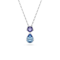 Collier Chroma en Métal Rhodié avec Pendentif Serti de Cristaux Swarovski - 38 - 45 cm. Color: blanc | Doucet Latendresse