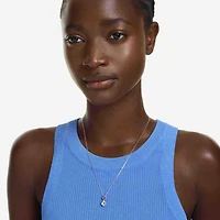 Collier Chroma en Métal Rhodié avec Pendentif Serti de Cristaux Swarovski - 38 - 45 cm. Color: blanc | Doucet Latendresse