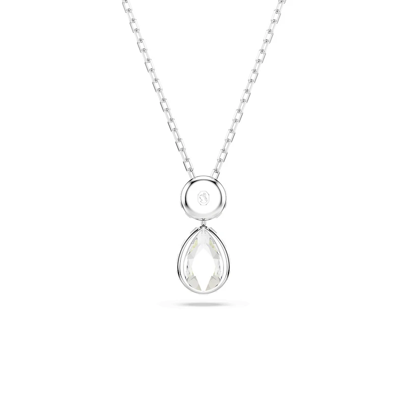Collier Chroma en Métal Rhodié avec Pendentif Serti de Cristaux Swarovski - 38 - 45 cm. Color: blanc | Doucet Latendresse