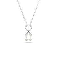Collier Chroma en Métal Rhodié avec Pendentif Serti de Cristaux Swarovski - 38 - 45 cm. Color: blanc | Doucet Latendresse