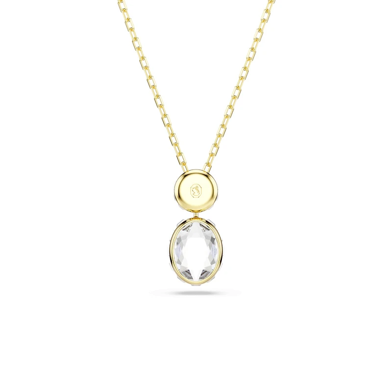 Gold-Plated Chroma Necklace with Pendant Featuring Two Swarovski Crystals - 17
