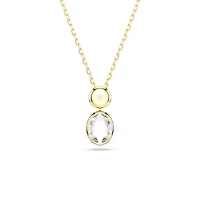 Gold-Plated Chroma Necklace with Pendant Featuring Two Swarovski Crystals - 17