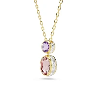 Gold-Plated Chroma Necklace with Pendant Featuring Two Swarovski Crystals - 17