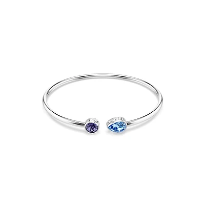 Bracelet-Jonc Chroma en Metal Rhodié avec 2 Cristaux Swarovski - 6.5