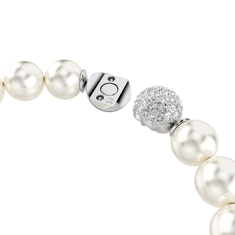 Bracelet de Perles en Crystaux Swarovski Plaqué Rhodium - 7.5