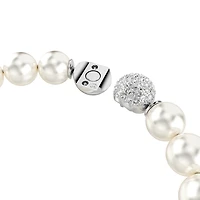 Bracelet de Perles en Crystaux Swarovski Plaqué Rhodium - 7.5