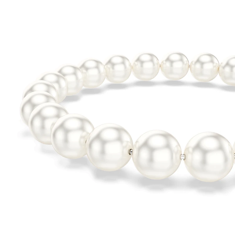 Bracelet de Perles en Crystaux Swarovski Plaqué Rhodium - 7.5