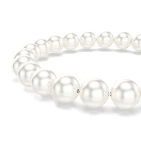 Bracelet de Perles en Crystaux Swarovski Plaqué Rhodium - 7.5