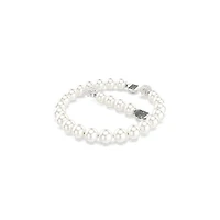 Bracelet de Perles en Crystaux Swarovski Plaqué Rhodium - 7.5