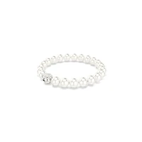 Bracelet de Perles en Crystaux Swarovski Plaqué Rhodium - 7.5