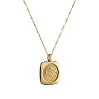 Pendentif Feuille d'Érable (FÉO) en Or 24K et Chaîne en Or 18K - 18