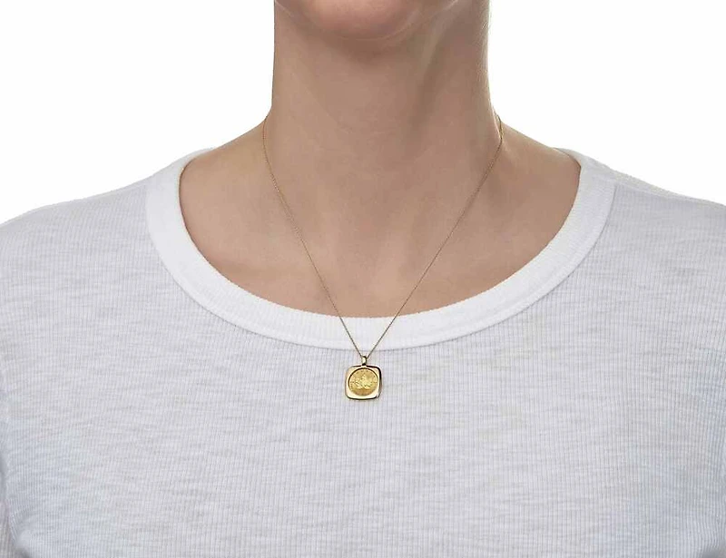 Pendentif Feuille d'Érable (FÉO) en Or 24K et Chaîne en Or 18K - 18