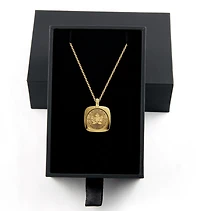 Pendentif Feuille d'Érable (FÉO) en Or 24K et Chaîne en Or 18K - 18