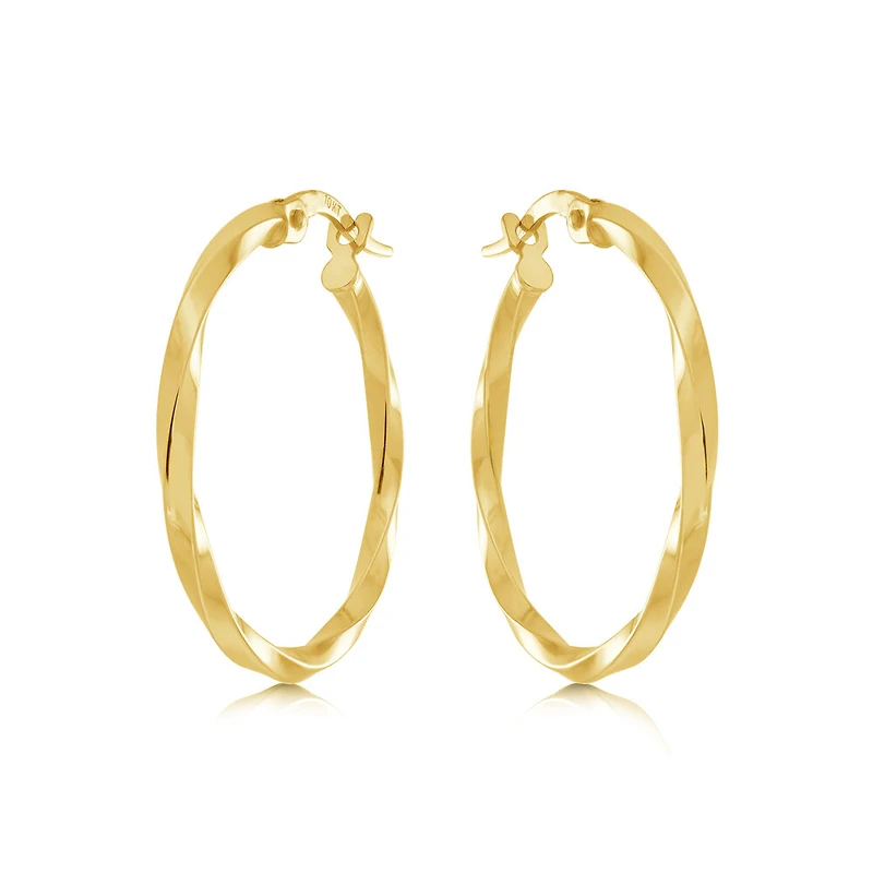 Twisted hoop earrings for woman