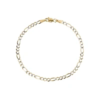 Bracelet de cheville figaro 9'' - Or 2-tons 10K (jaune et blanc) | Doucet Latendresse