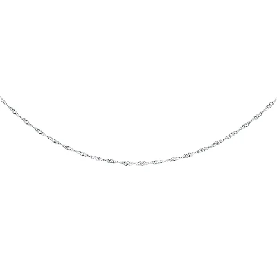 18'' Singapore Chain for ladies - 10K white Gold - 1mm. Color: white | Doucet Latendresse