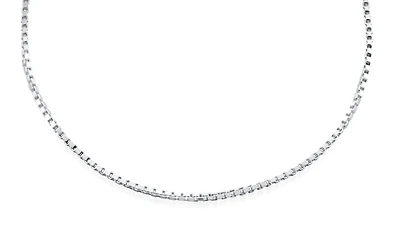 18'' Box Chain for ladies - Sterling Silver. Color: silver | Doucet Latendresse