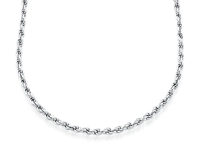 18'' Rope chain for ladies - Sterling silver. Color: silver | Doucet Latendresse