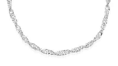 16'' Singapore chain for women - Sterling silver. Color: silver | Doucet Latendresse