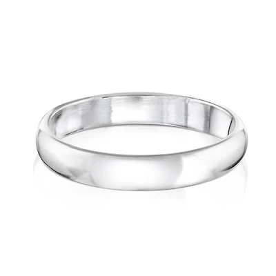 Men's polished band in sterling silver. Color: white | Doucet Latendresse