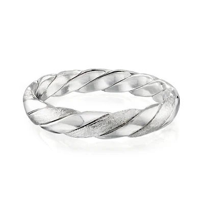 Jonc Tressé pour Homme en Argent Sterling. Color: blanc | Doucet Latendresse