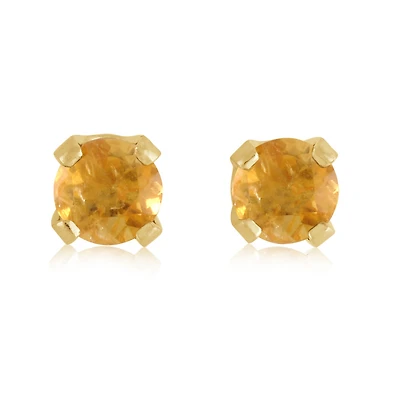 Boucles d'oreilles à tiges fixes - Or jaune 14K & citrine de environ 3mm (Novembre). Color: jaune | Doucet Latendresse
