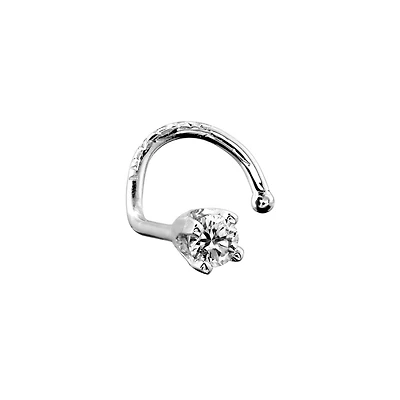 Piercing, Nose stud - 14K white Gold, &  2.5pts Diamond. Color: white | Doucet Latendresse