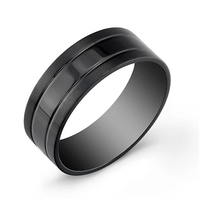 Jonc pour homme - Acier inoxydable noir. Color: noir | Doucet Latendresse
