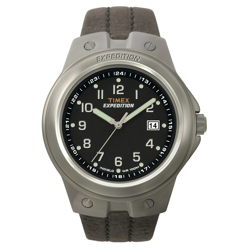 Timex Expedition Black Dial Watch – 43mm, 100m Water Resistant, Date Display, Indiglo | Doucet Latendresse