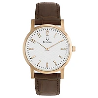 Bulova Watch Classic with Leather Bracelet and Stainless Steel Case - 38mm | Doucet Latendresse