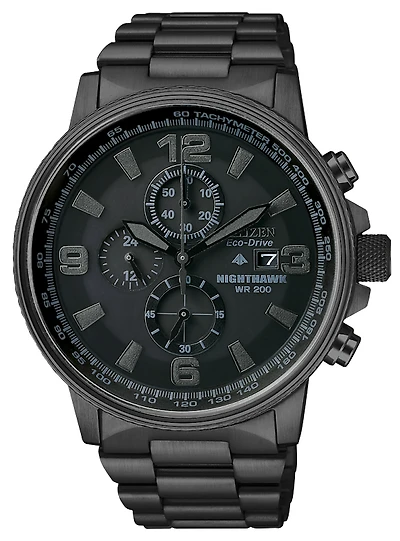 Citizen Watch Nighthawk with Stainless Steel Bracelet and Case - 42mm | Doucet Latendresse
